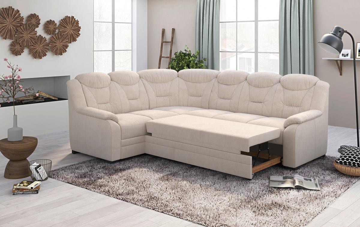 Rohová sedačka MARCUS, ľavá, béžová ženilka - čierna/béžová, Basics, textil/plast (211/263cm) - MID.YOU