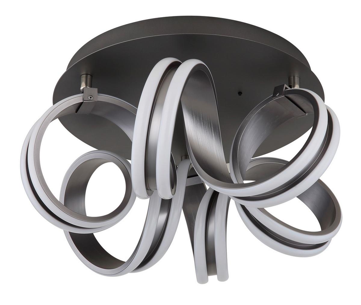 LED-Deckenleuchte Kuni Weiß Dunkelgrau D: 46 cm - Dunkelgrau/Weiß, Design, Kunststoff/Metall (46/25cm) - Globo