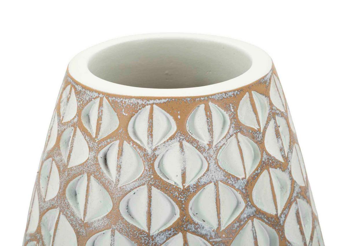 Vase Resin Tibet Weiß B: 20 Cm - Weiß, Basics, Kunststoff (20/45,5/20cm)