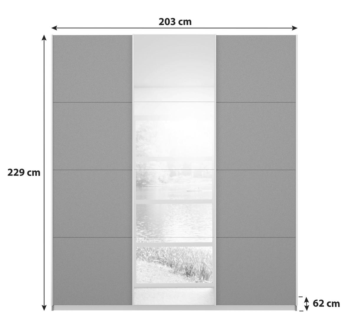 Skriňa s posuvnými dverami MIAMI, Š/V/H:cca 203/229/62cm - sivá/hliníková, Modern, kov/kompozitné drevo (203/229/62cm)