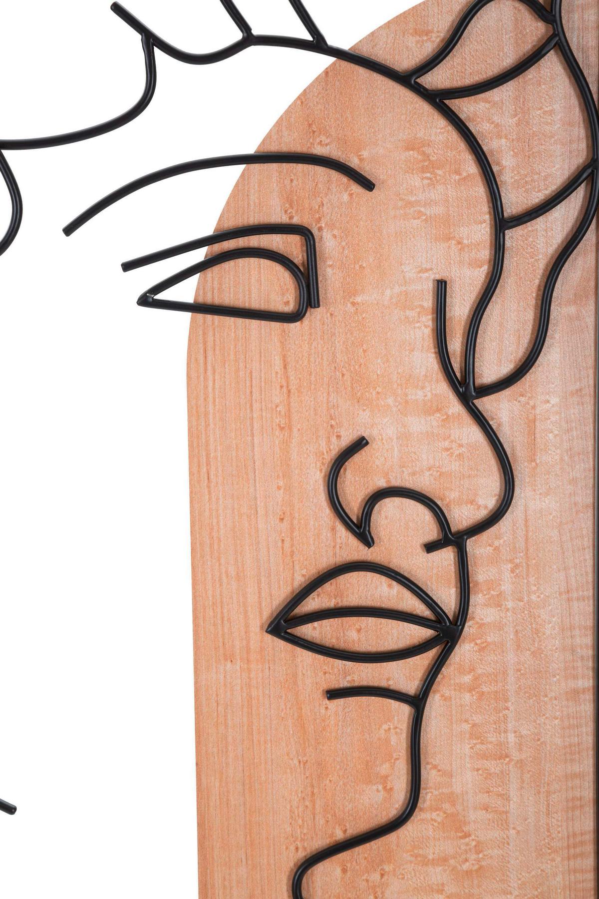 Wanddeko David B Naturfarbe/schwarz/weiß B:55cm - Basics, Holzwerkstoff (55/80/2cm)