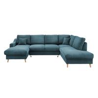 Wohnlandschaft Valentina - Petrol/Naturfarben, KONVENTIONELL, Textil (150/301/200cm) - P & B