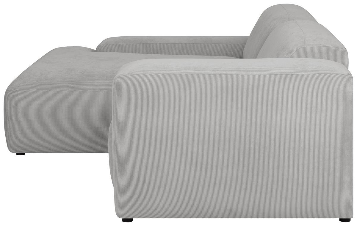 Ecksofa Hannah Hellgrau 170x252 cm - Hellgrau/Schwarz, Design, Textil (170/252cm) - MID.YOU