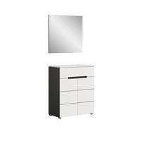 Garderobe Canu 2-Teilig Grau/Weiß B: 80 cm - Weiß/Grau, Design, Holzwerkstoff (80/190/37cm) - Livetastic