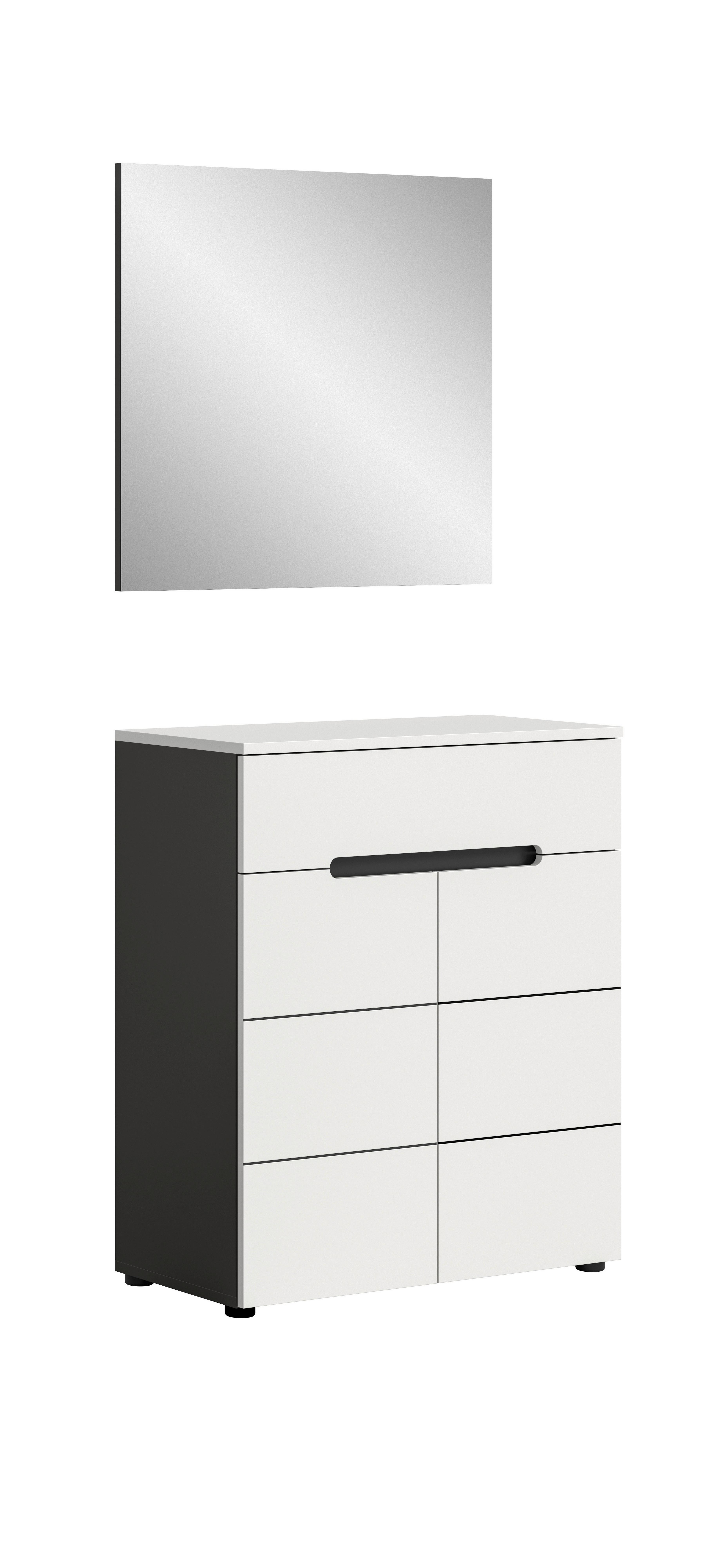 Garderobe Canu 2-Teilig Grau/Weiß B: 80 cm
