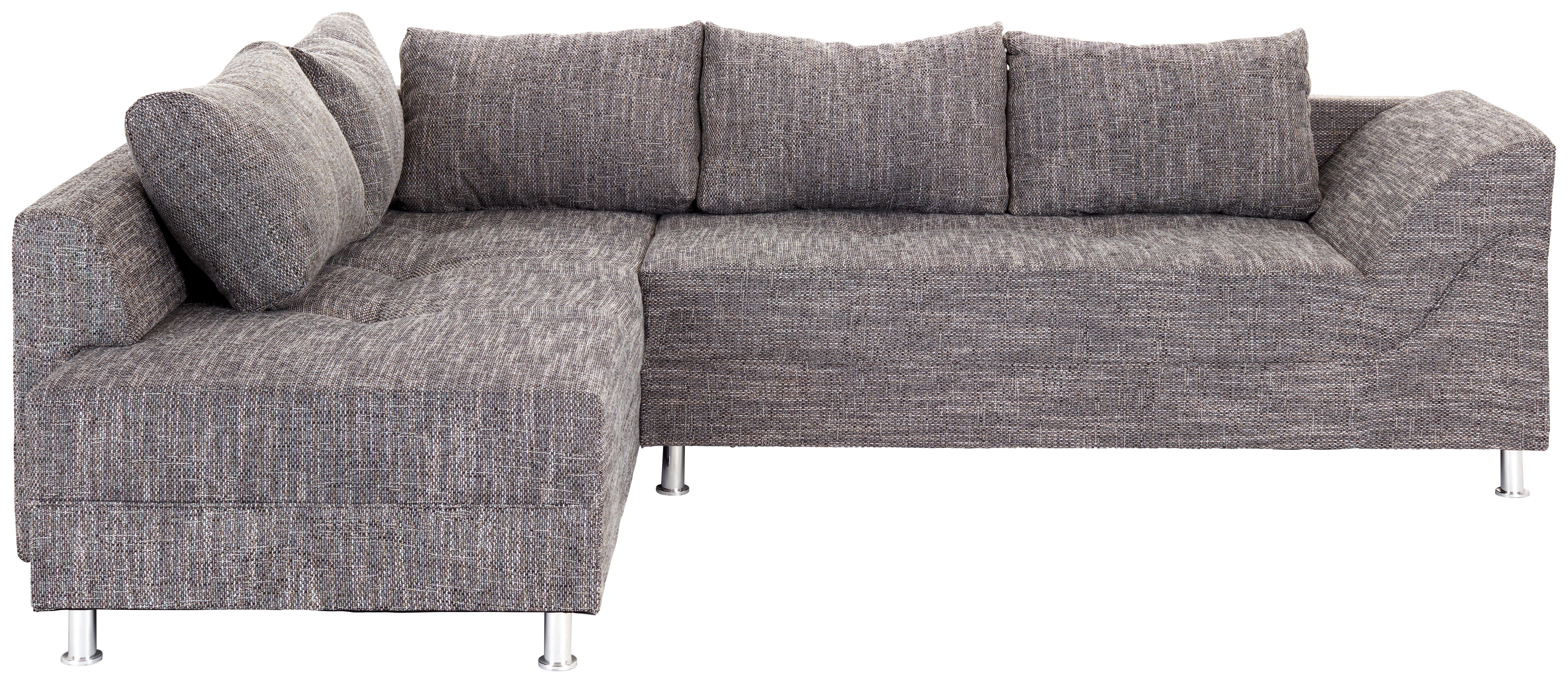 Ecksofa Bern Grau 200x267 Cm - Chromfarben/Schwarz, Design, Holzwerkstoff/Textil (200/267cm) - P & B