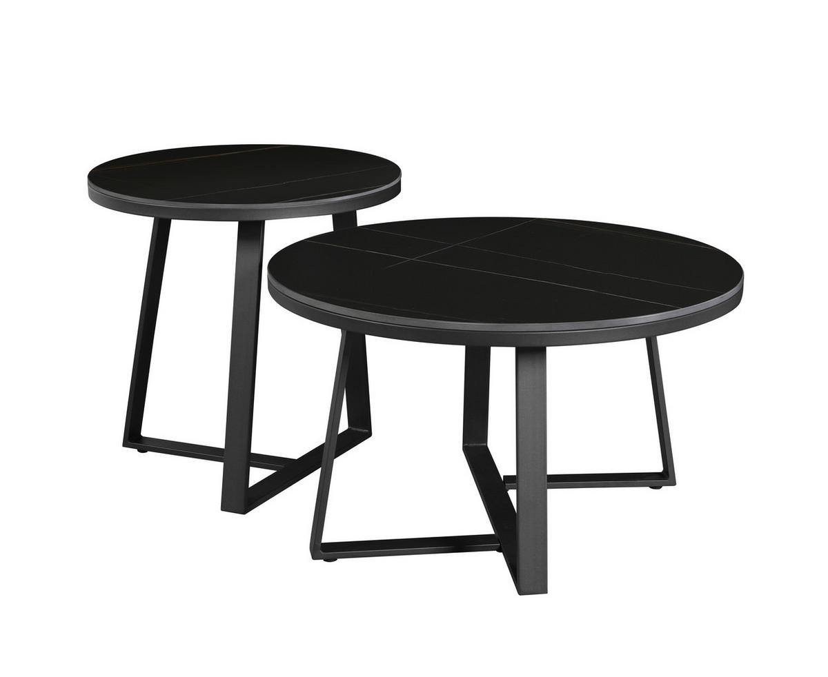 Couchtisch Pete Schwarz D: 69 Cm - Schwarz, MODERN, Stein/Metall (69/40cm) - MID.YOU