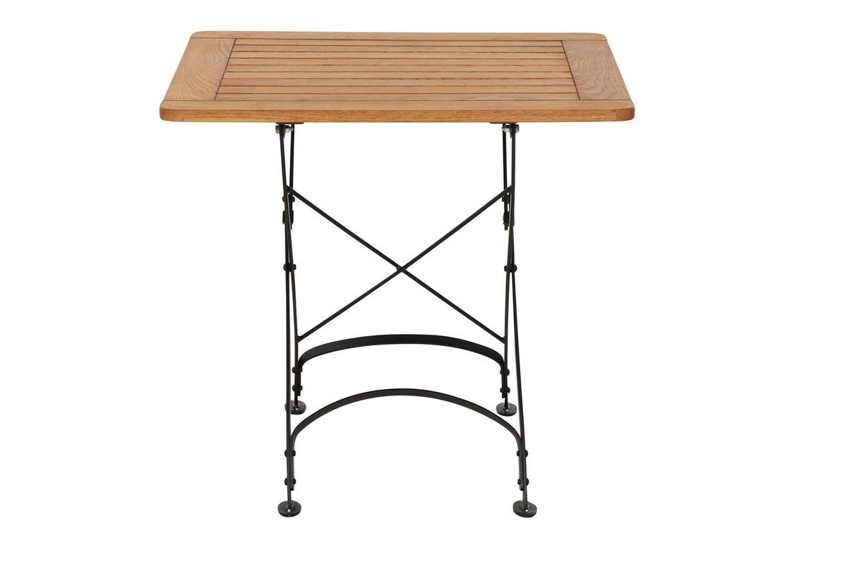 Gartentisch Klappbar Robinienholz/Metall L 80 cm - Robinienfarben/Schwarz, KONVENTIONELL, Holz/Metall (80/80/78cm) - Siena Garden