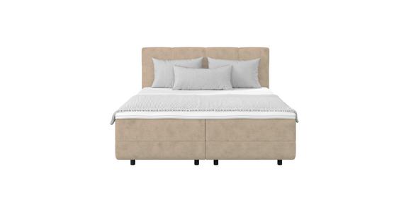 Polsterbett mit Bettkasten 160x200 cm London Beige - Beige/Schwarz, MODERN, Holzwerkstoff/Textil (160/200cm) - Luca Bessoni