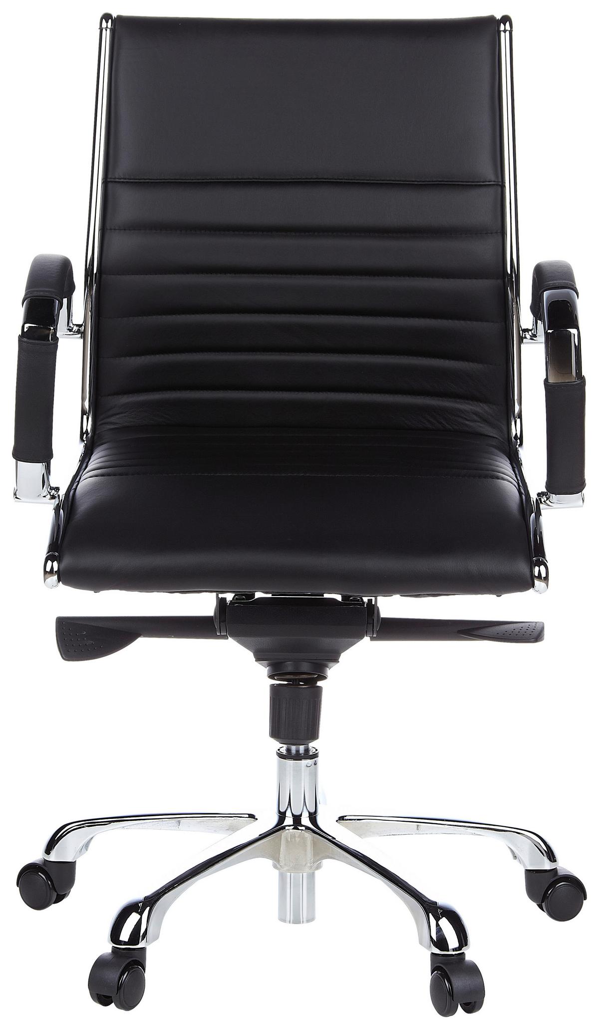 Drehstuhl Parma 10 Schwarz - Chromfarben/Schwarz, MODERN, Leder/Kunststoff (60/111/50cm) - MID.YOU
