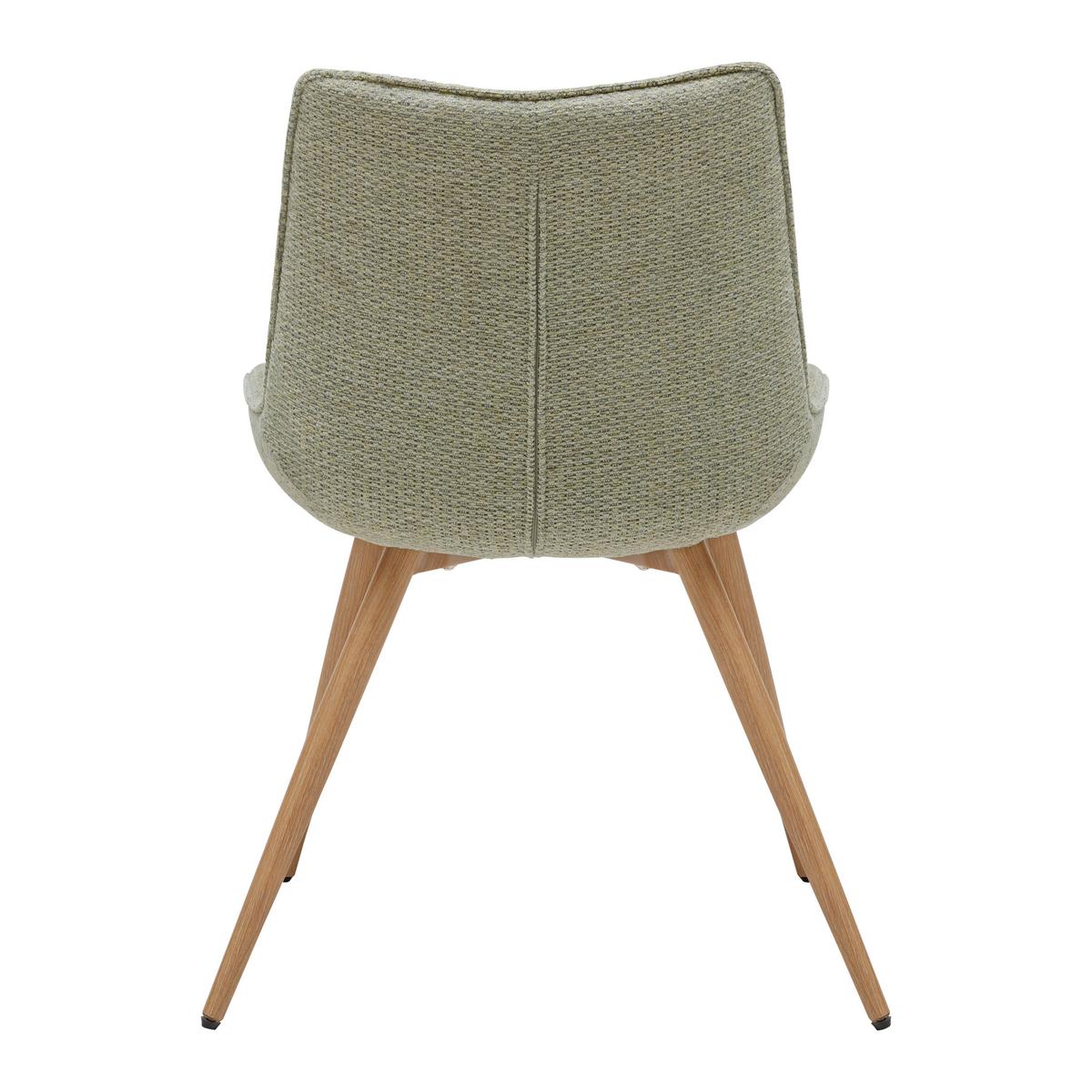 ŽIDLE LOU - barvy dubu/světle zelená, Moderní, kov/dřevo (52/84/60cm) - Mömax