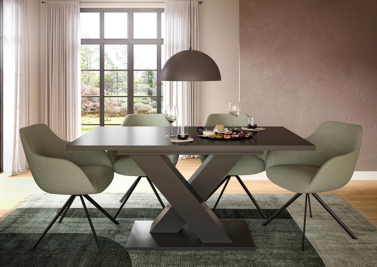 Ausziehtisch Marlon 150 Az Grau Auf 190 cm ausziehbar - Dunkelgrau, Trend, Holzwerkstoff (150-190/76/90cm)
