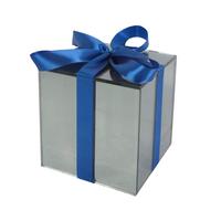Dekogeschenkbox Lina - Blau/Transparent, KONVENTIONELL, Glas/Textil (12/12/12cm) - Luca Bessoni