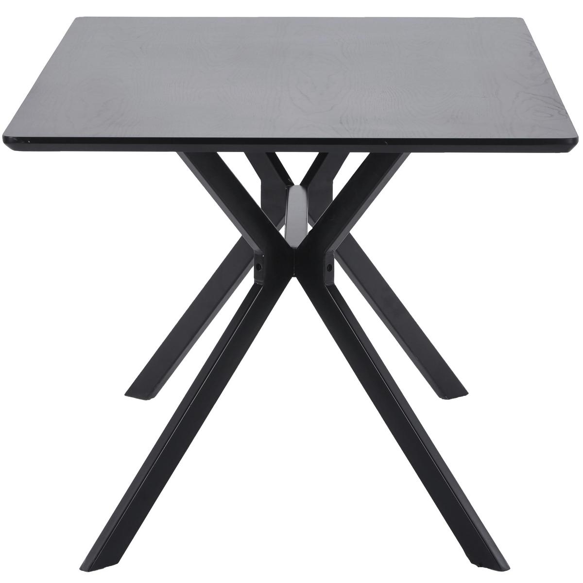 Esstisch Bruno Schwarz B: 160 cm - Schwarz, Design, Holzwerkstoff/Metall (160/90/75cm) - Livetastic