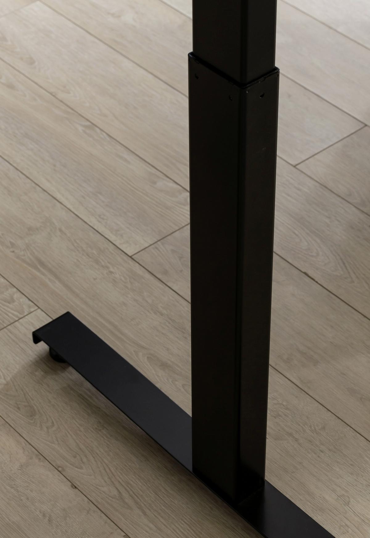 Schreibtisch B 160 H 70-120 cm Serie 2000 Eiche Dekor - Eichefarben/Schwarz, KONVENTIONELL, Holzwerkstoff/Metall (160/70,5-117/75cm) - MID.YOU