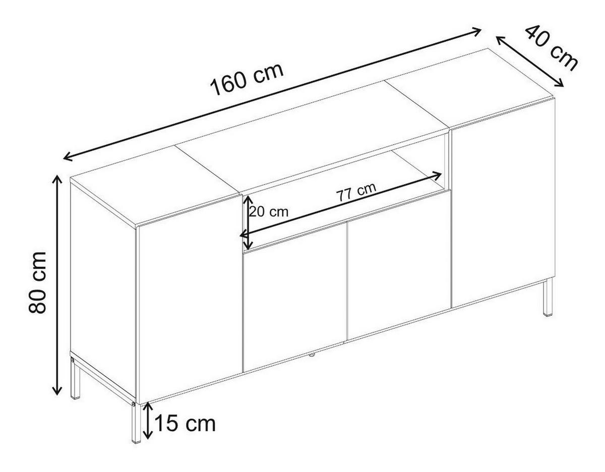 LOWBOARD Sand-/Eichefarben B: 160cm - Sandfarben/Eichefarben, MODERN, Holzwerkstoff (160/80/40cm)