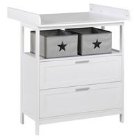 Prebaľovacia komoda WHITE š. 87 cm, 2 zásuvky+2 boxy - biela, Romantik / Landhaus, kompozitné drevo/plast (87/100/75cm)