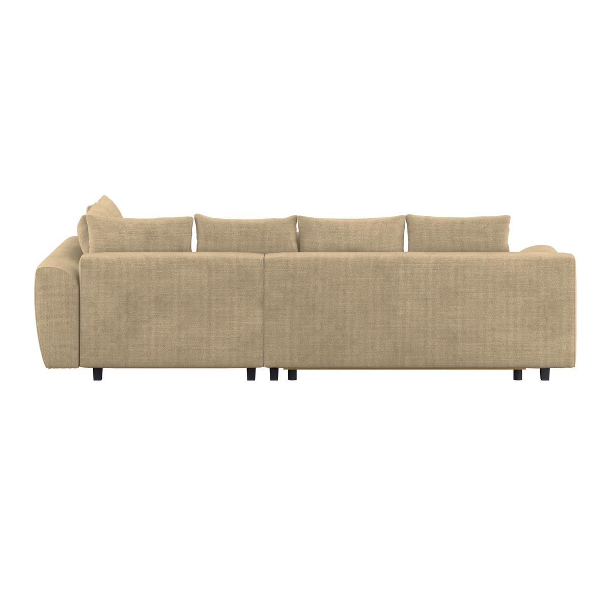 Ecksofa mit Schlaffunktion Mendoza New Chenille 309x197cm - Beige/Schwarz, KONVENTIONELL, Textil (309/197cm) - Ondega