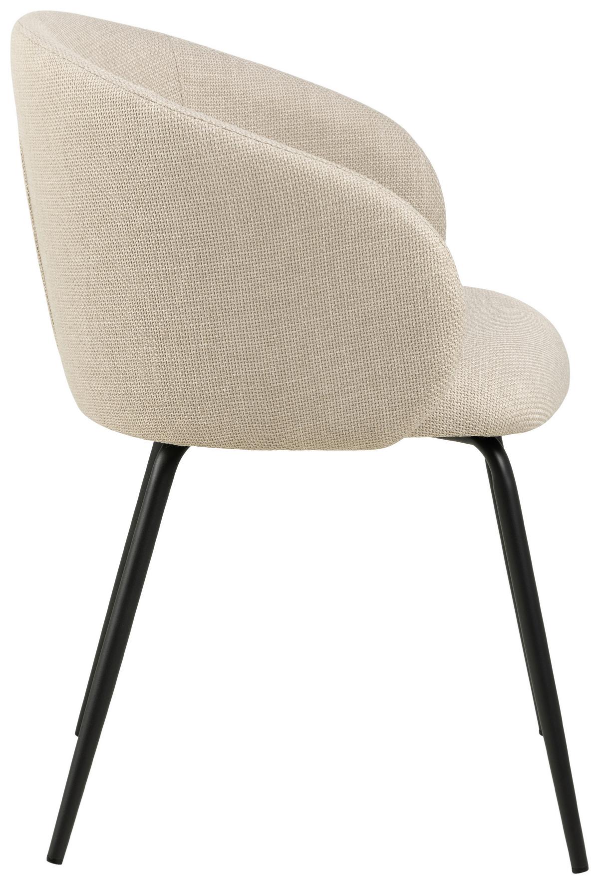 Stolička s podrúčkami béžová - svetlohnedá/čierna, Design, kov/textil (56/80,5/54,5cm) - MID.YOU