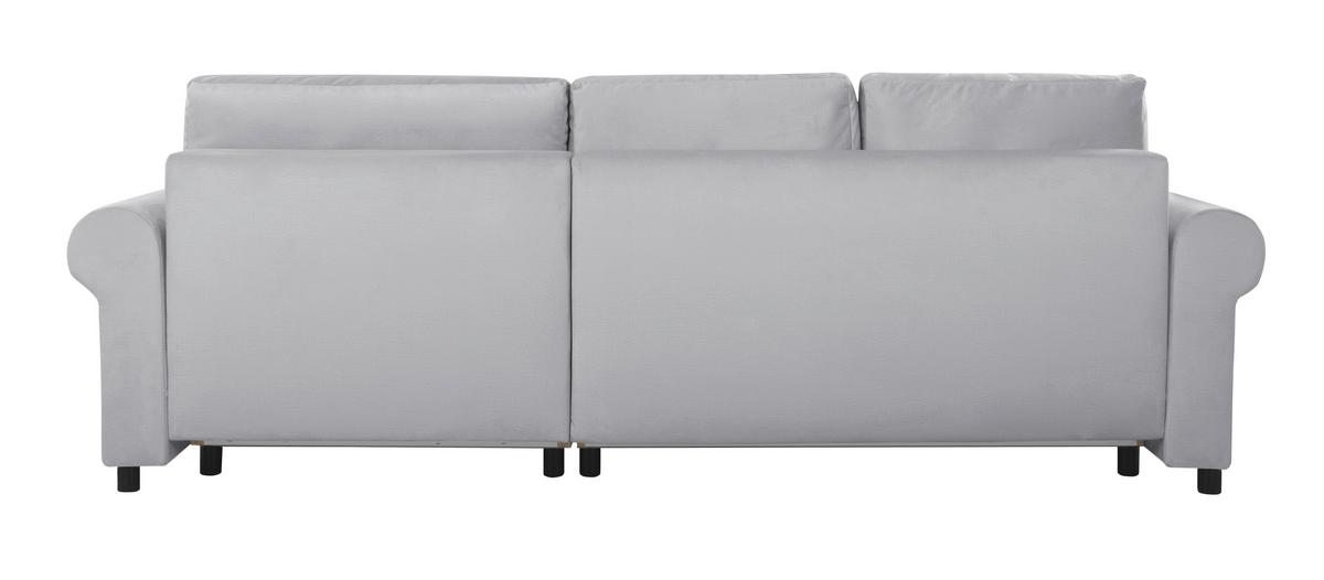 Ecksofa Arles Hellgrau 20 S: 266x161 Cm - Buchefarben/Hellgrau, Design, Textil (266/161cm) - MID.YOU