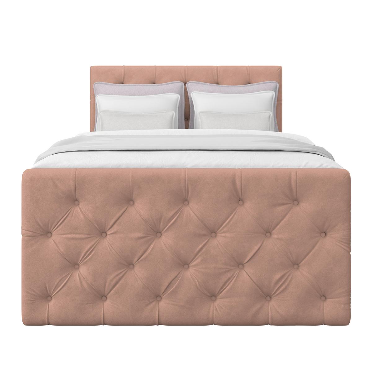 Boxspringbett Elio Altrosa 140x200 cm H2 - Beige/Schwarz, ROMANTIK / LANDHAUS, Textil (140/200cm) - James Wood