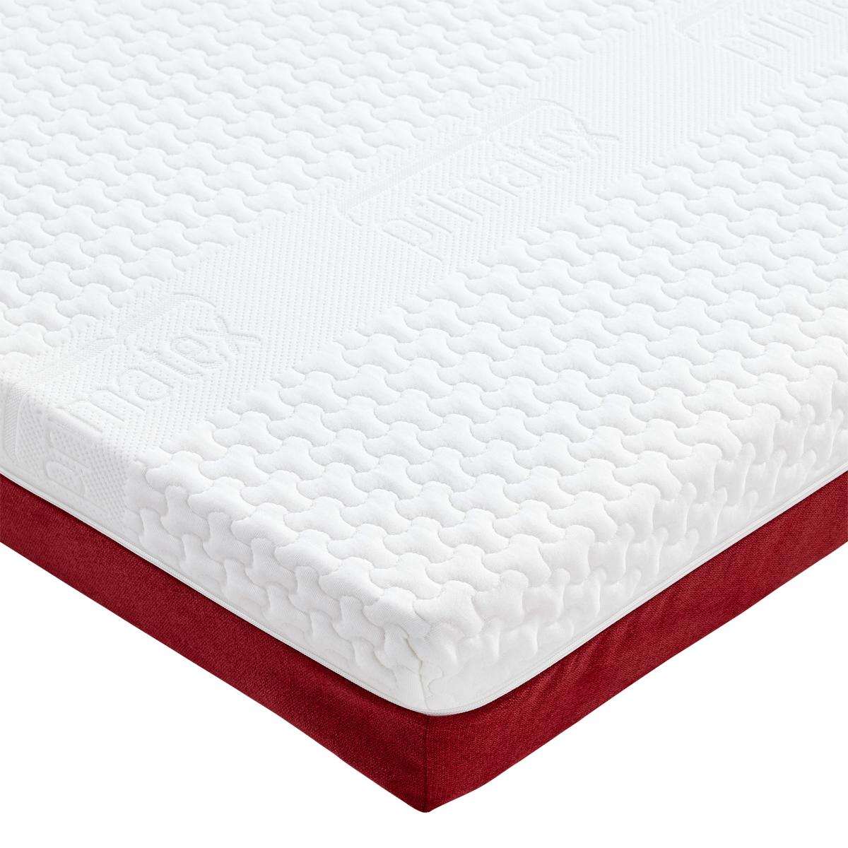 Taschenfederkernmatratze Enjoy Mia 90x200 H2 H: 17,5 cm - Rot/Weiß, Textil (90/200cm) - Primatex