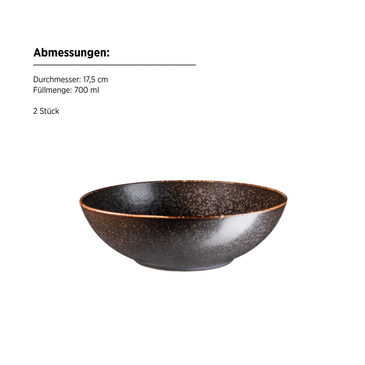 Kombiservice Braun/schwarz, 8-Teilig - Schwarz/Braun, Trend, Keramik - Mäser