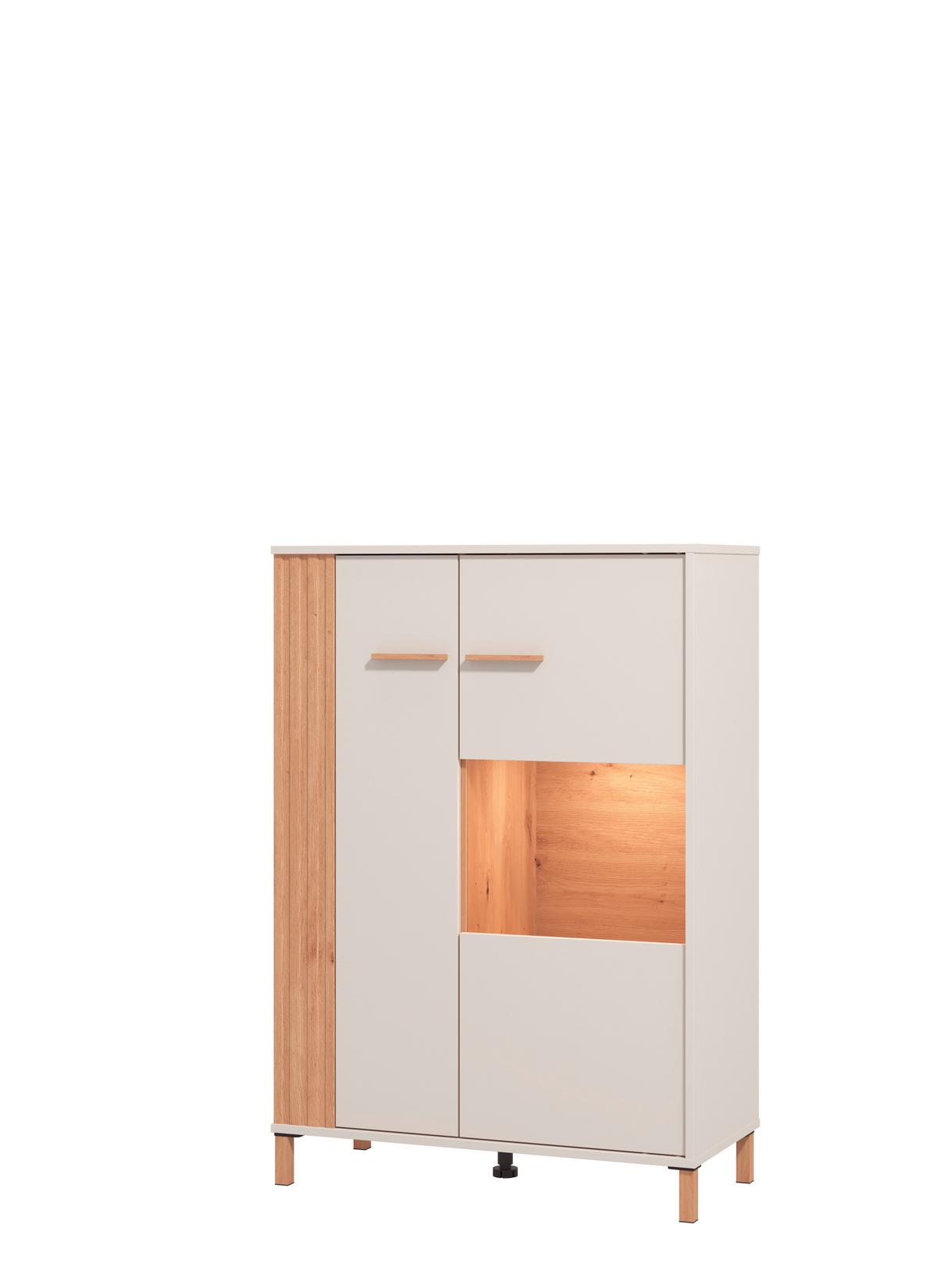 Vitrin Belfort - tölgyfa, Modern, faalapú anyag (85/122/40cm)