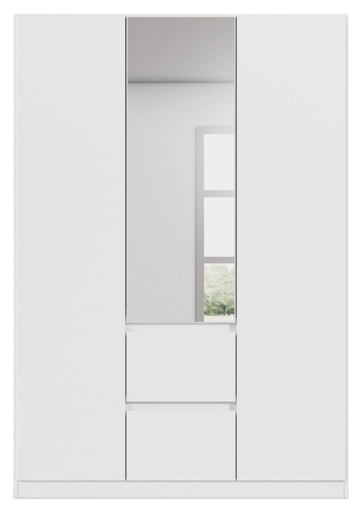 Nidda B: 136 Cm Weiß Nidda - Silberfarben/Weiß, Basics, Holzwerkstoff (136/197/54cm) - Rauch Möbel