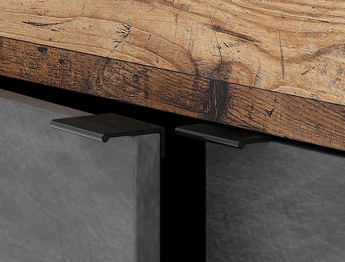 Sideboard 180cm Lunea Graphitfarben - Alteiche/Schwarz, Design, Holzwerkstoff (180/86/42cm) - MID.YOU