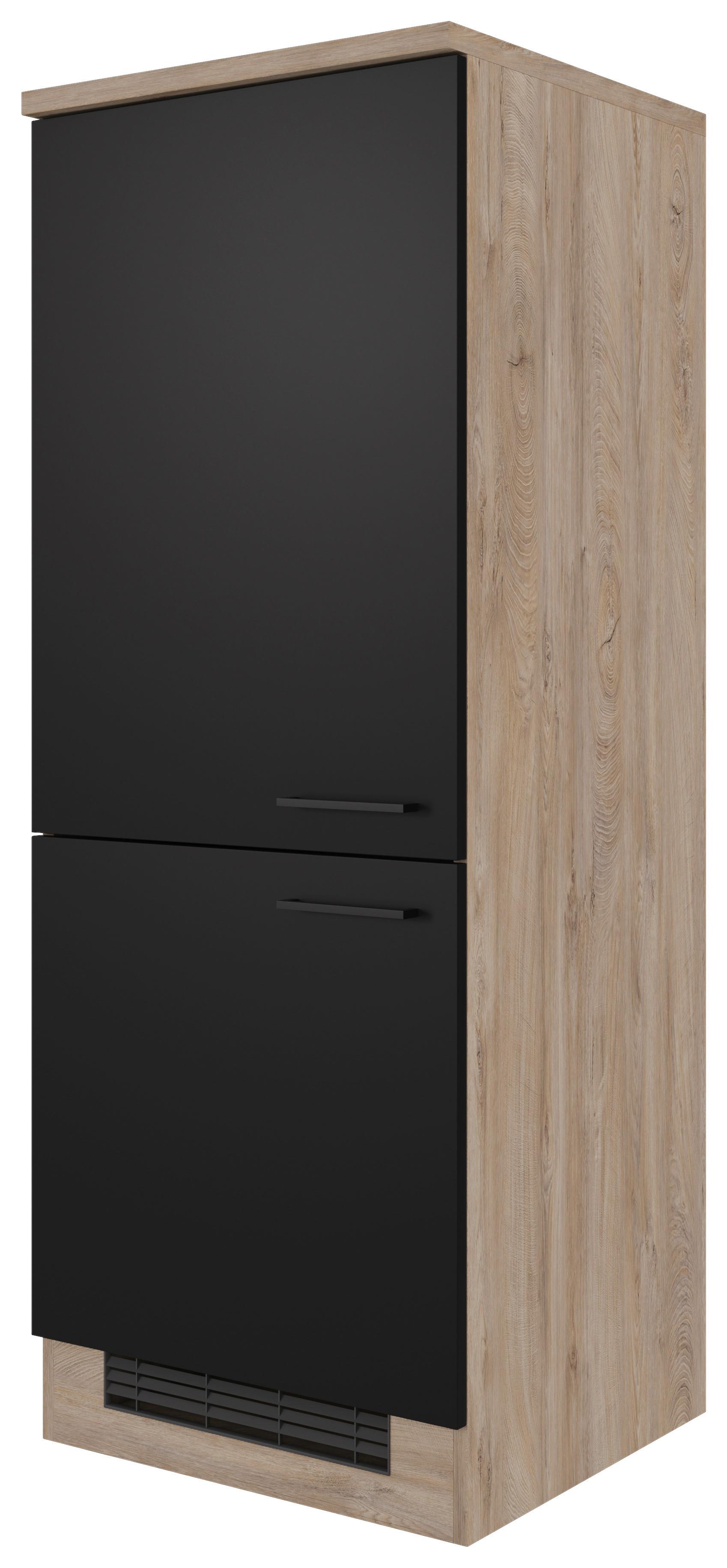 Skrinka na vstavané spotrebiče CAPRI - čierna/farba duba, Konventionell, kov/kompozitné drevo (60/160,6/60cm) - FlexWell