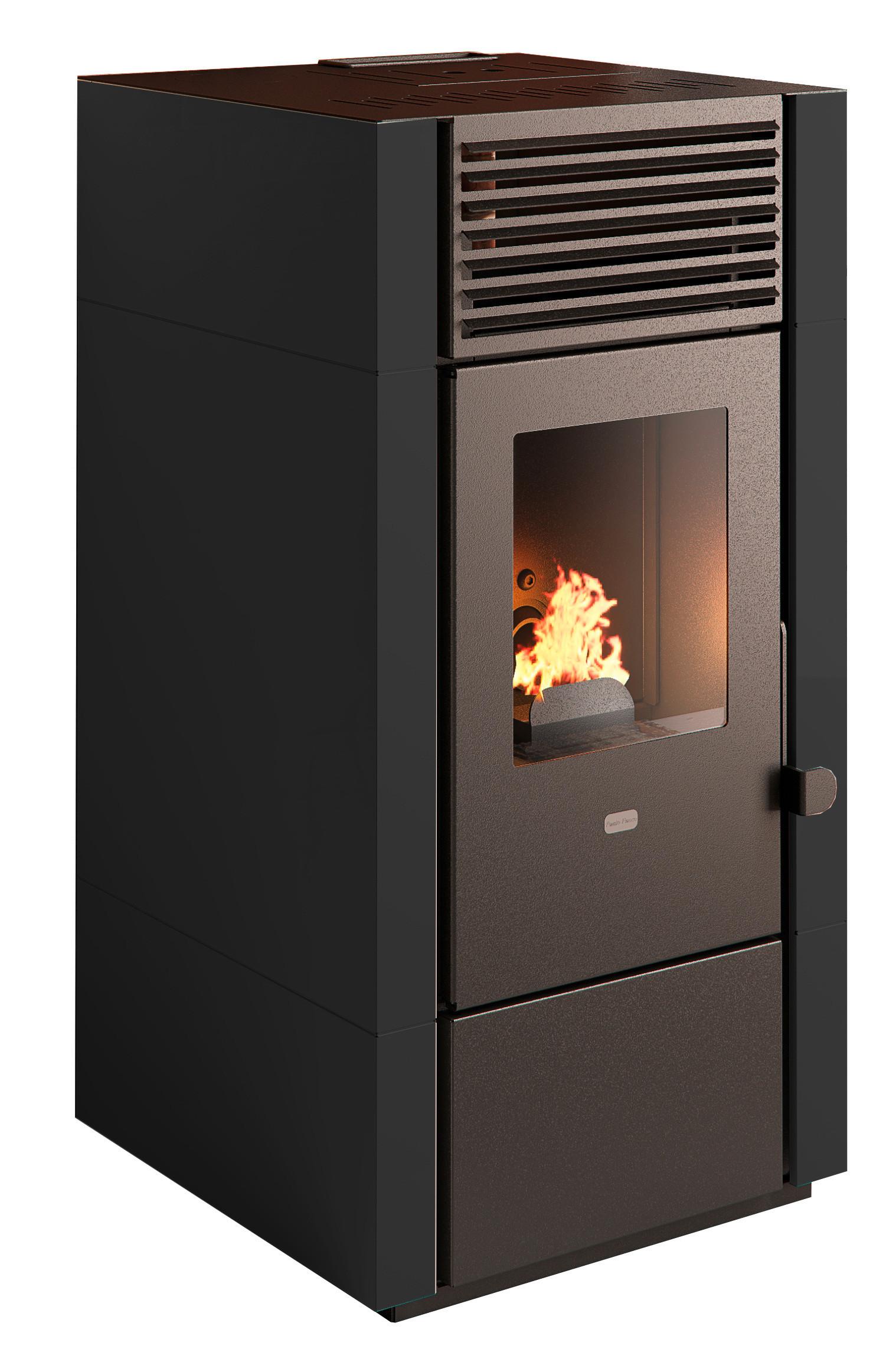Pelletofen Poly Schwarz Metall 8 Kw - Basics, Metall (46/90/50cm)