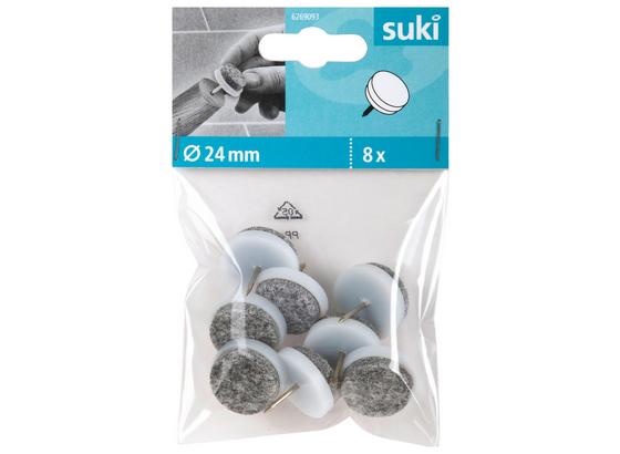 Filzgleiter DM: 24mm, 8 Stück - Weiß, Kunststoff (2,4cm) - Suki Filzgleiter DM: 24mm, 8 Stück - Weiß, Kunststoff (2,4cm) - Suki