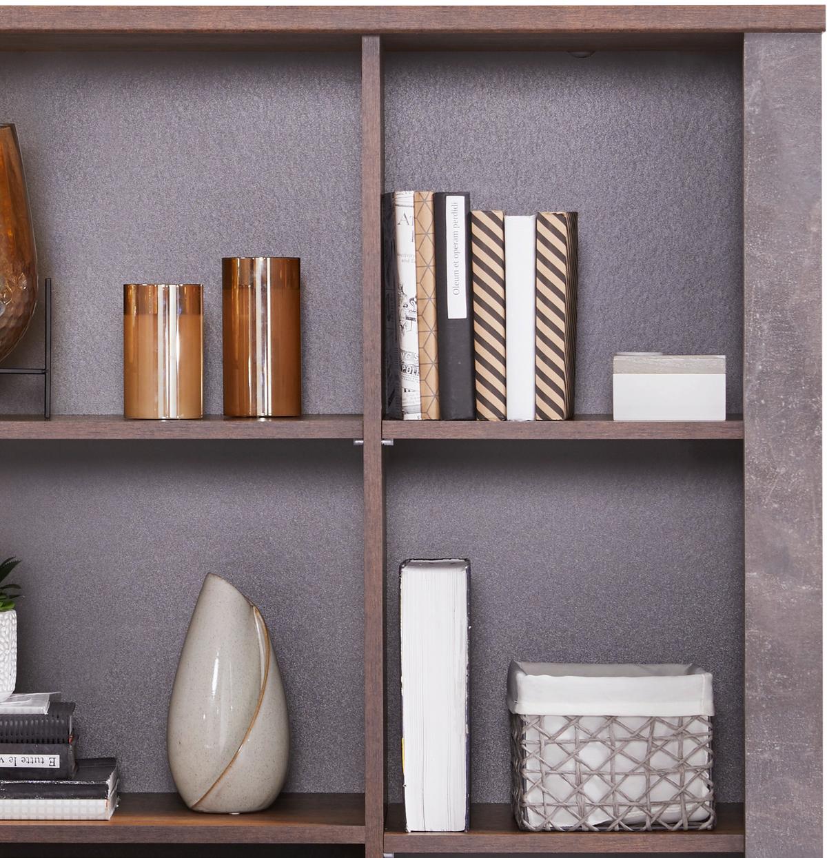 Highboard Mit Soft-close B: 105 Cm Ontario Eiche/grau - Dunkelgrau/Eichefarben, Trend, Holzwerkstoff (105/159/41,5cm) - Ondega