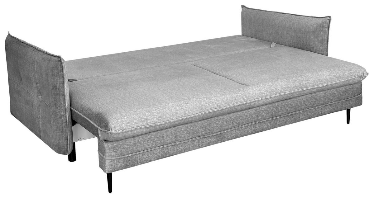3-sitzer-sofa Mit Schlaffunktion Melody B: 216cm - Schwarz/Grau, Design, Textil (216/96/102cm) - MID.YOU