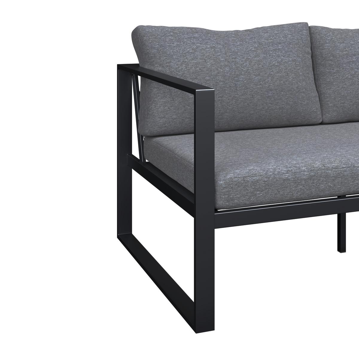 TERASOVÁ SEDACÍ SOUPRAVA AURELIA - antracitová, Moderní, kov/textil - Mömax