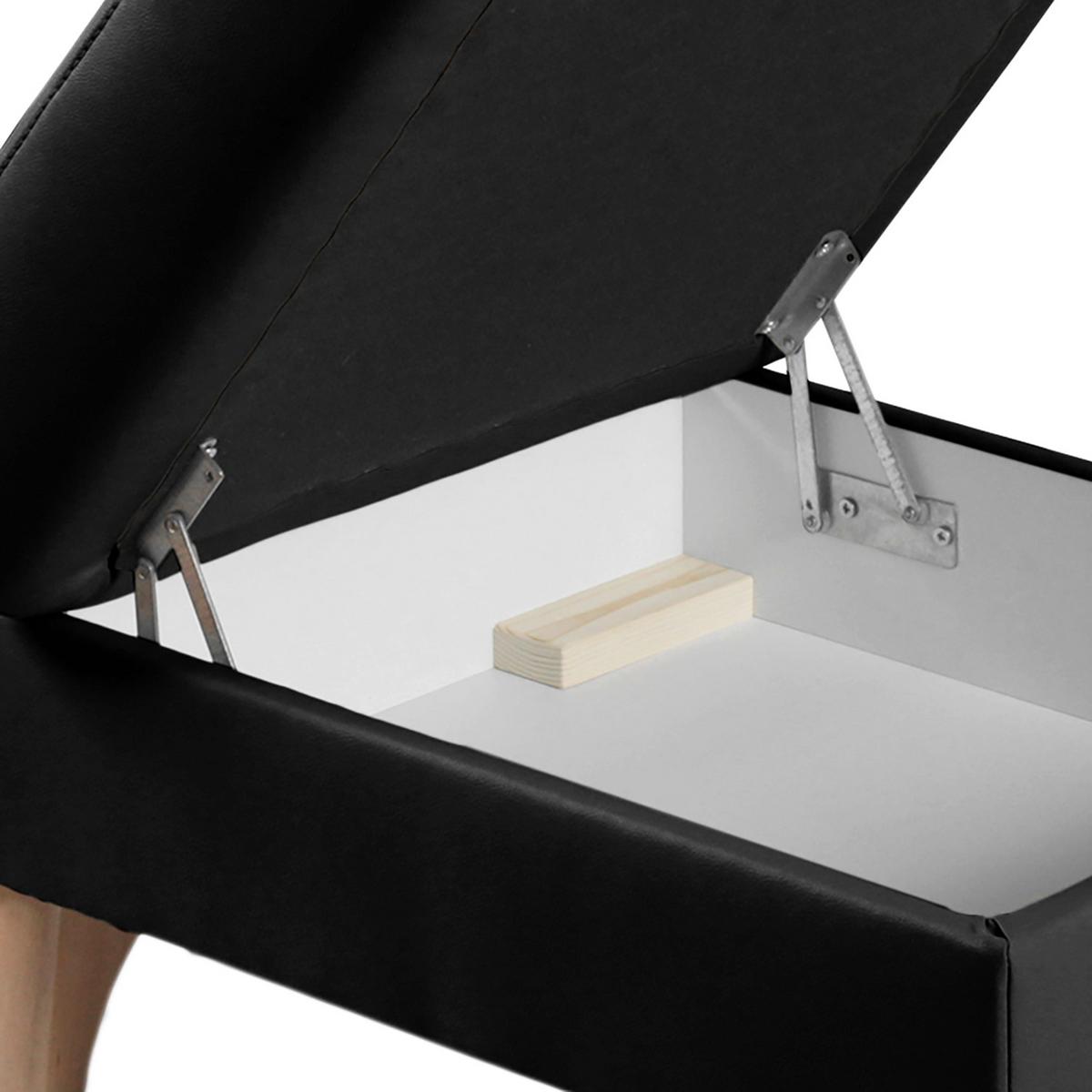 Hocker Fargo Schwarz B: 70 Cm - Buchefarben/Schwarz, Design, Leder/Textil (70/44/60cm) - Livetastic