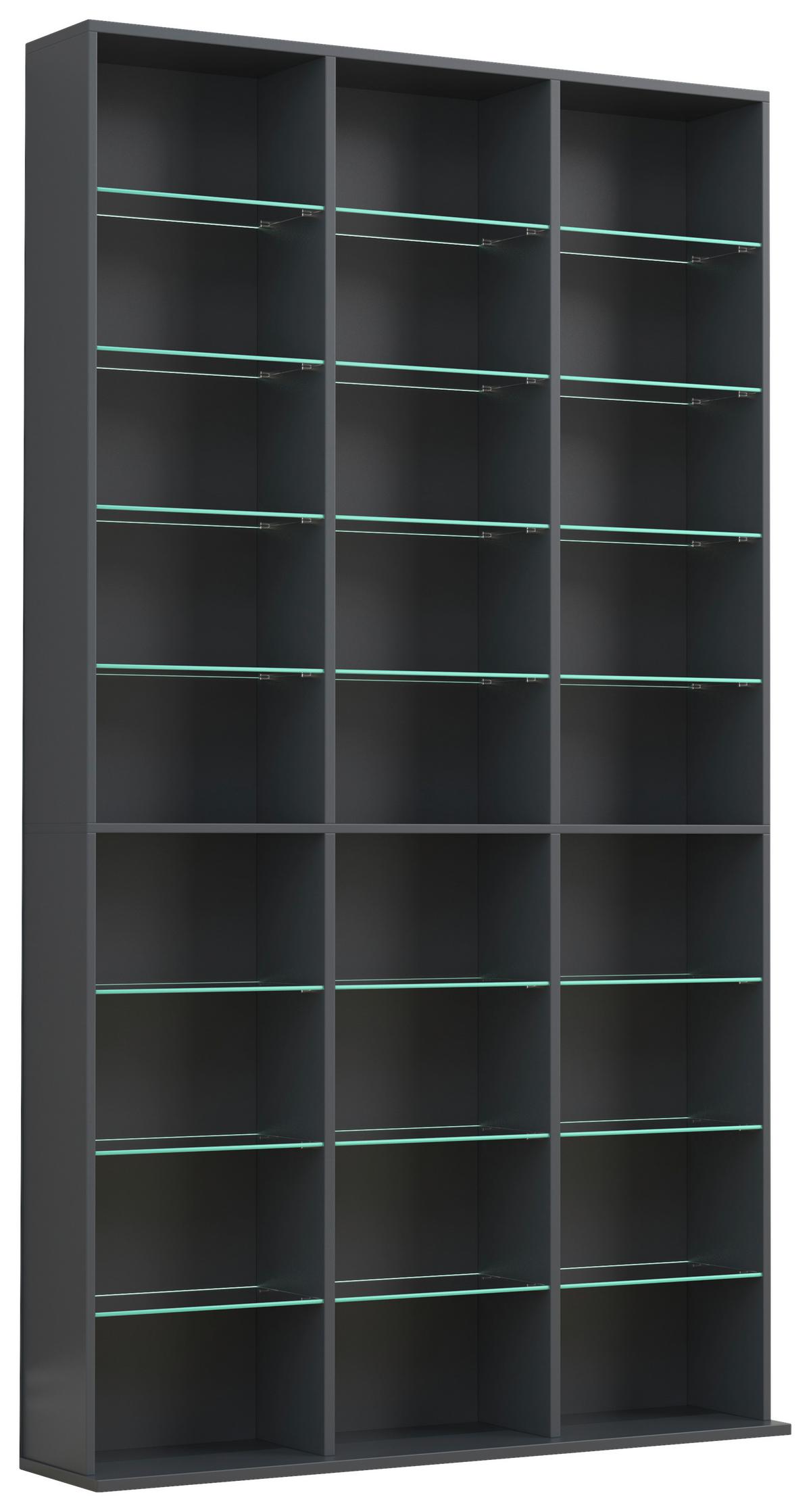 Regal Zilas Anthrazit Dekor B: 102cm - Anthrazit, Design, Glas/Holzwerkstoff (102/181/23cm) - MID.YOU