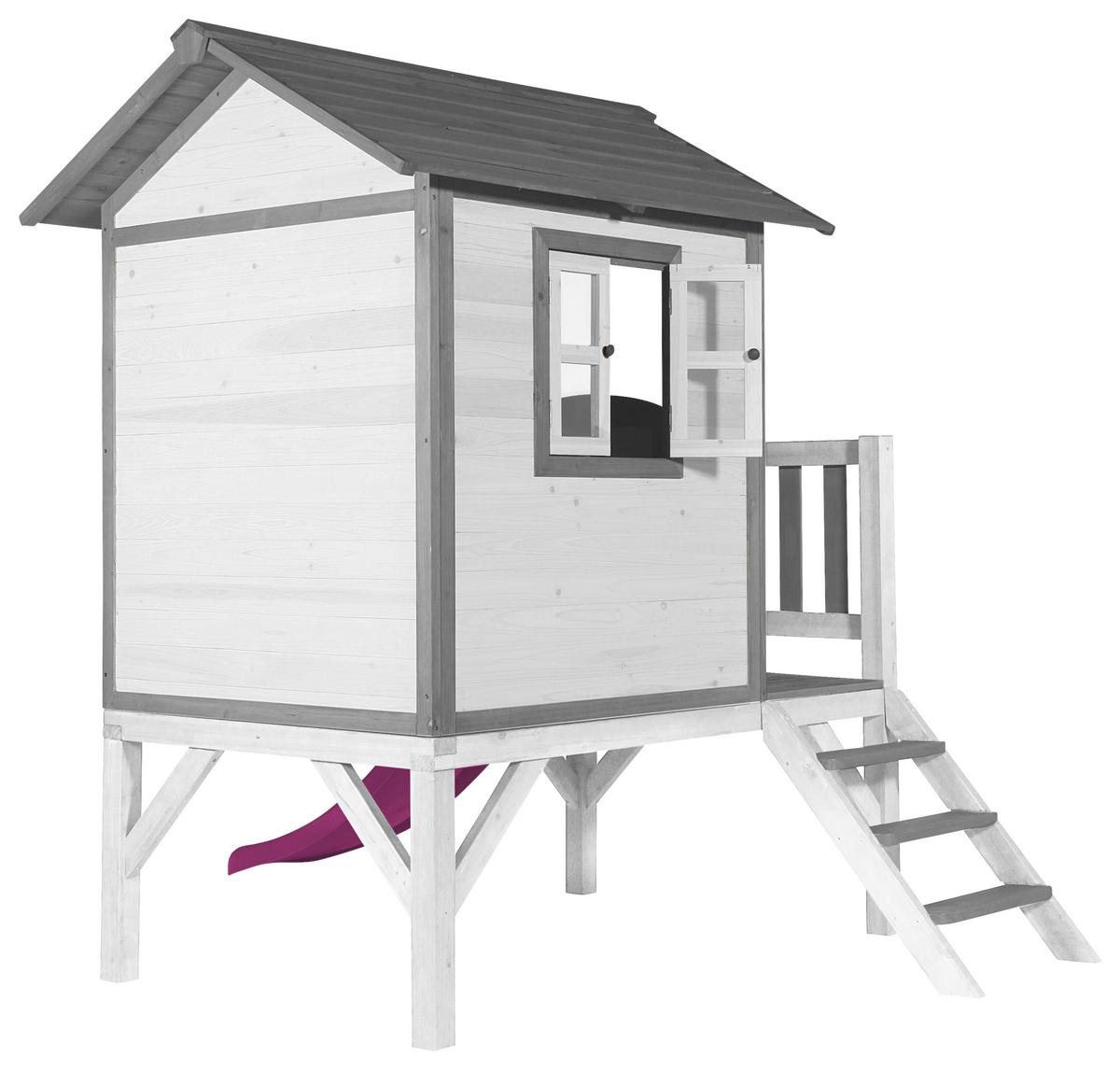 Spielhaus C050.002.40 - Lila/Weiß, KONVENTIONELL, Holz/Kunststoff (240/189/167cm) - Ambia Garden