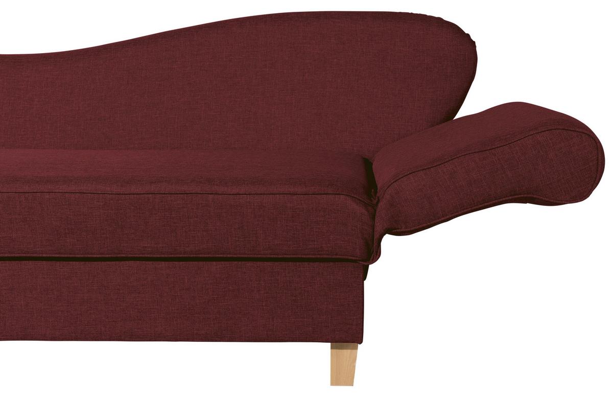 Recamiere Selma Rot Rechts Mit Bettkasten+schlaffunktion - Rot/Buchefarben, Design, Textil (190/88/82cm) - Max Winzer