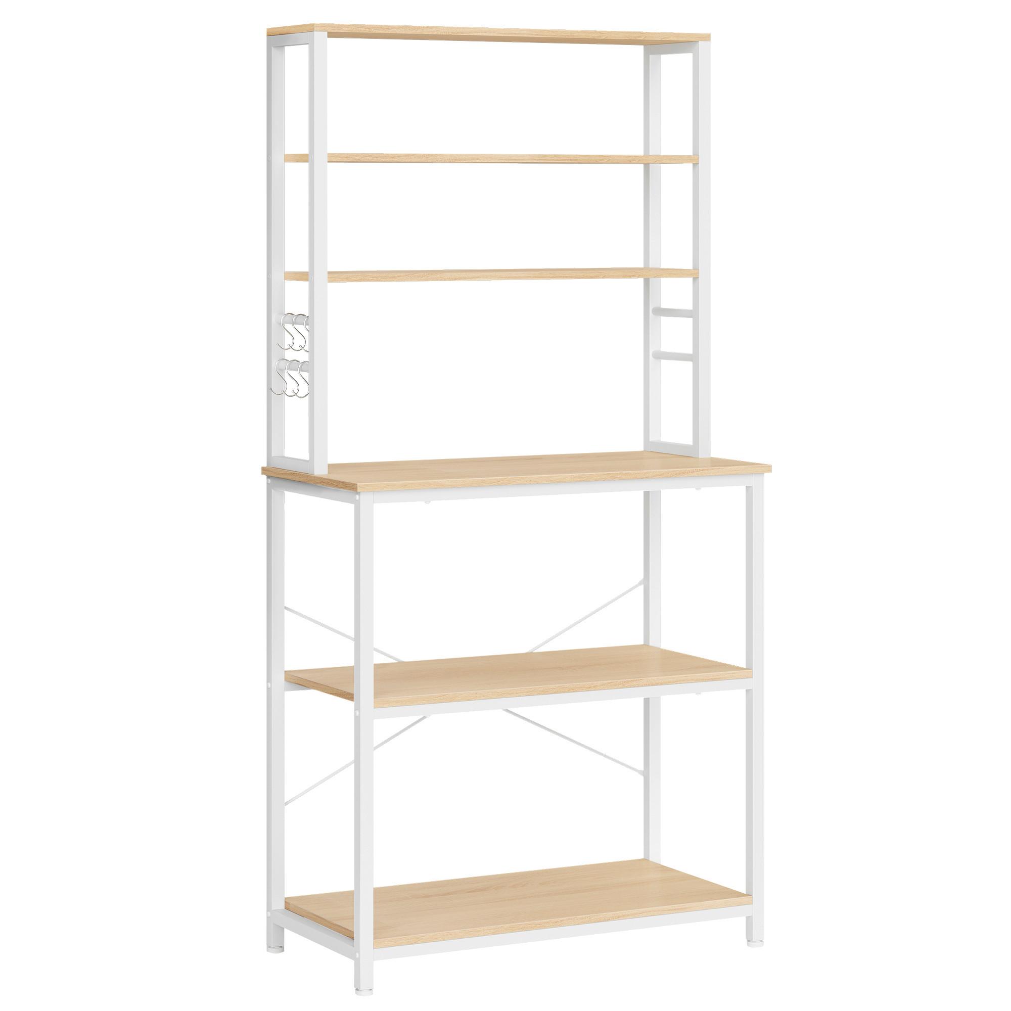 Regal Weiß, Eiche Dekor B: 80 cm - Eichefarben/Weiß, Trend, Holzwerkstoff/Metall (80/167/40cm) - MID.YOU