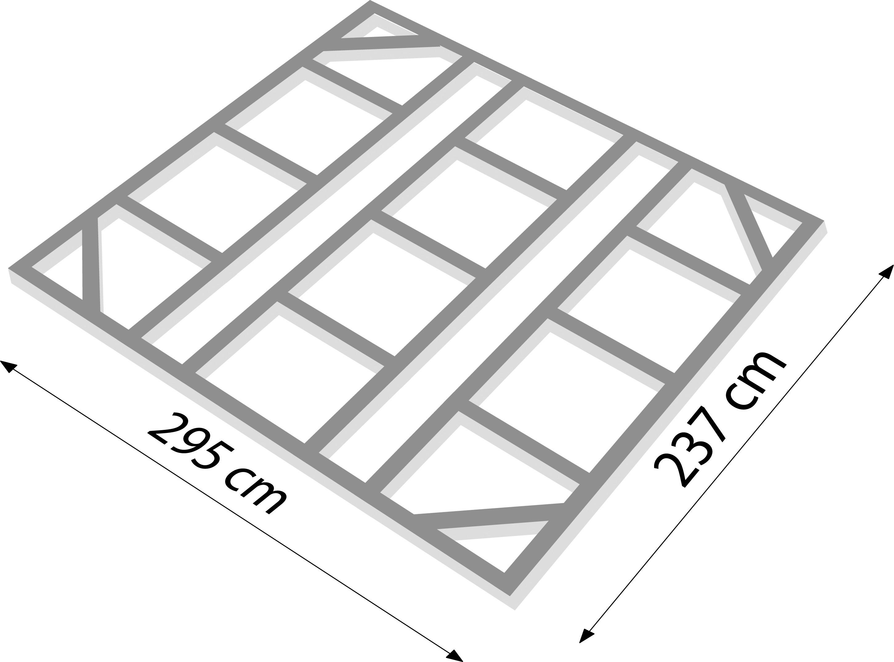 Fundamentrahmen 295x237 Cm Metall - Silberfarben, Basics, Metall (295/2/237cm)
