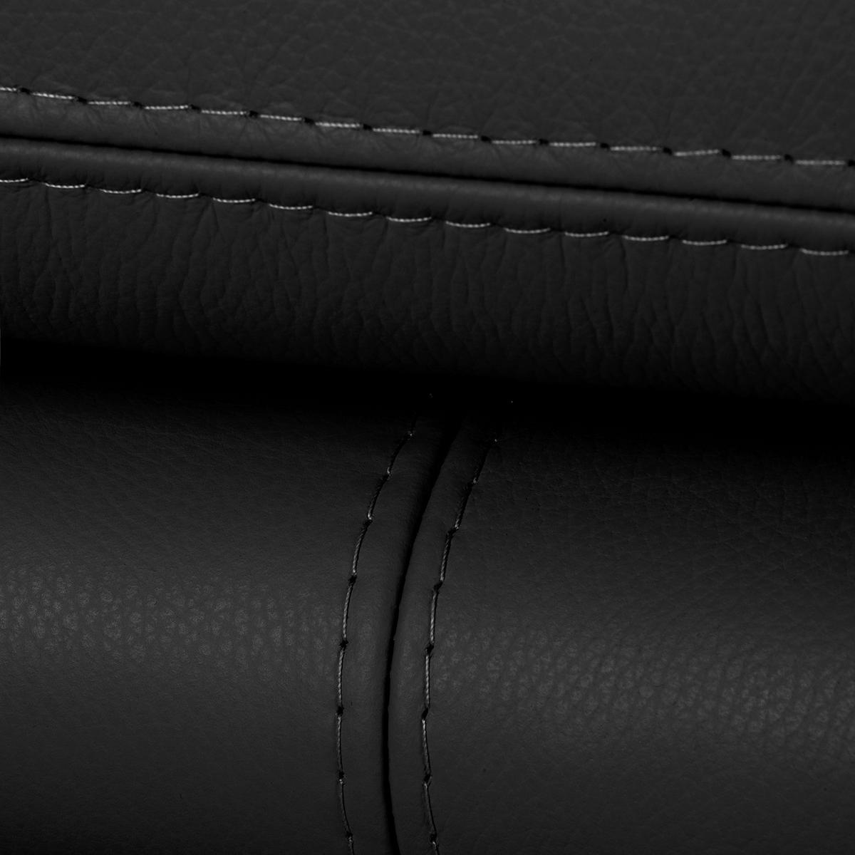 3-sitzer-sofa Comodo Echtleder Schwarz B: 214 Cm - Silberfarben/Schwarz, Design, Leder (214/90/88cm) - Livetastic