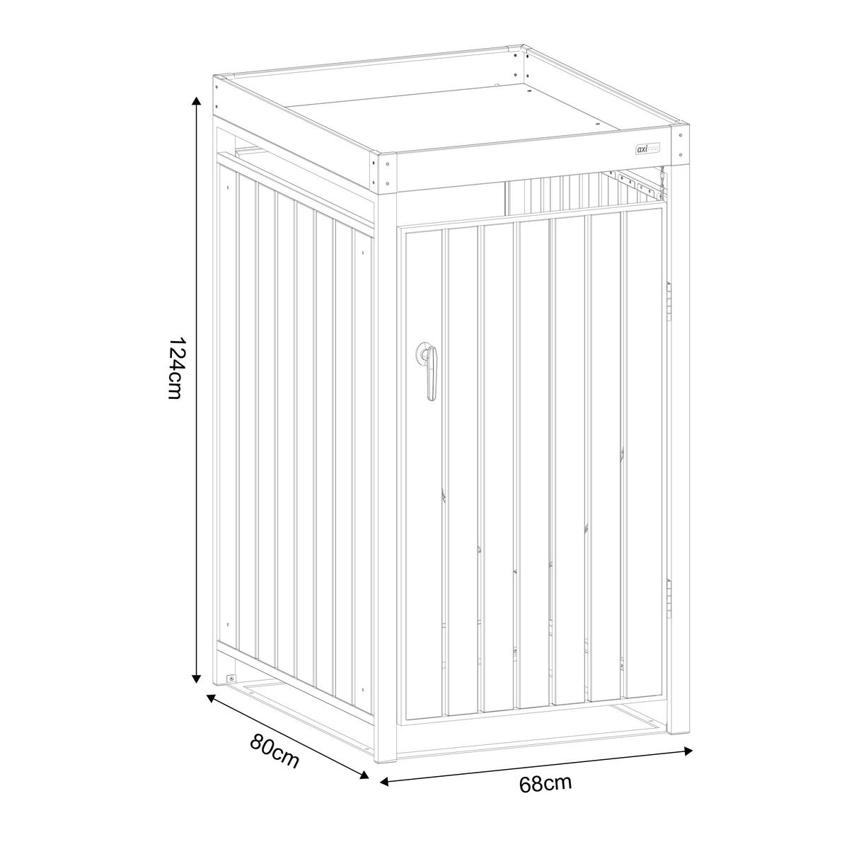 Aufbewahrungsbox Leon 1x240 Liter - Anthrazit, Basics, Metall (68/80/124cm) - Ambia Garden