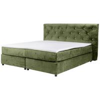 Boxspringbett 180x200 Cm Castle - Schwarz/Grün, Holzwerkstoff/Textil (180/200cm) - MID.YOU