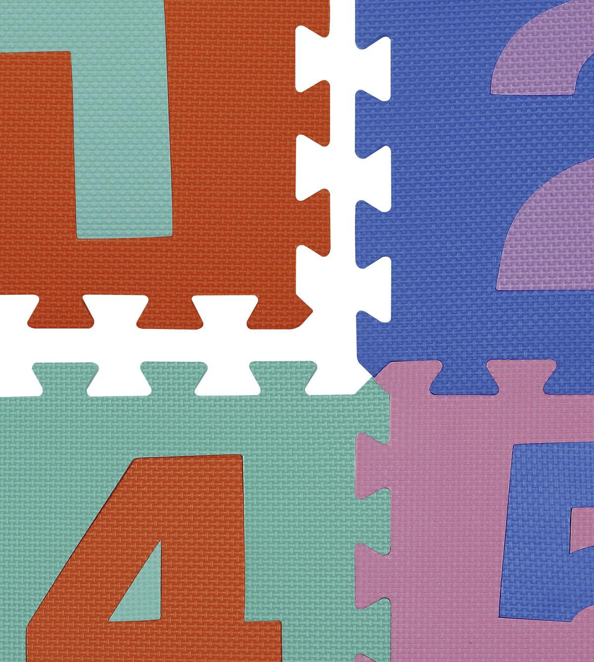 Kinderteppich Zahlen Puzzle BxL: 30x30 cm 10--Teilig. - Multicolor, MODERN, Kunststoff (30/30cm) - BUNINO