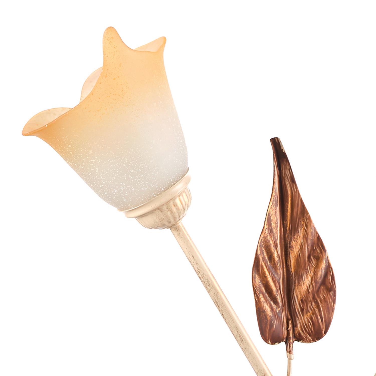 Tischleuchte 4647/L3 - Beige/Weiß, Natur, Glas/Metall (45/70cm)