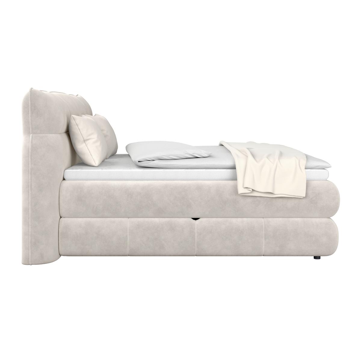 Boxspringbett Carmelo Beige 180x200 cm - Beige/Schwarz, Trend, Textil (180/200cm)