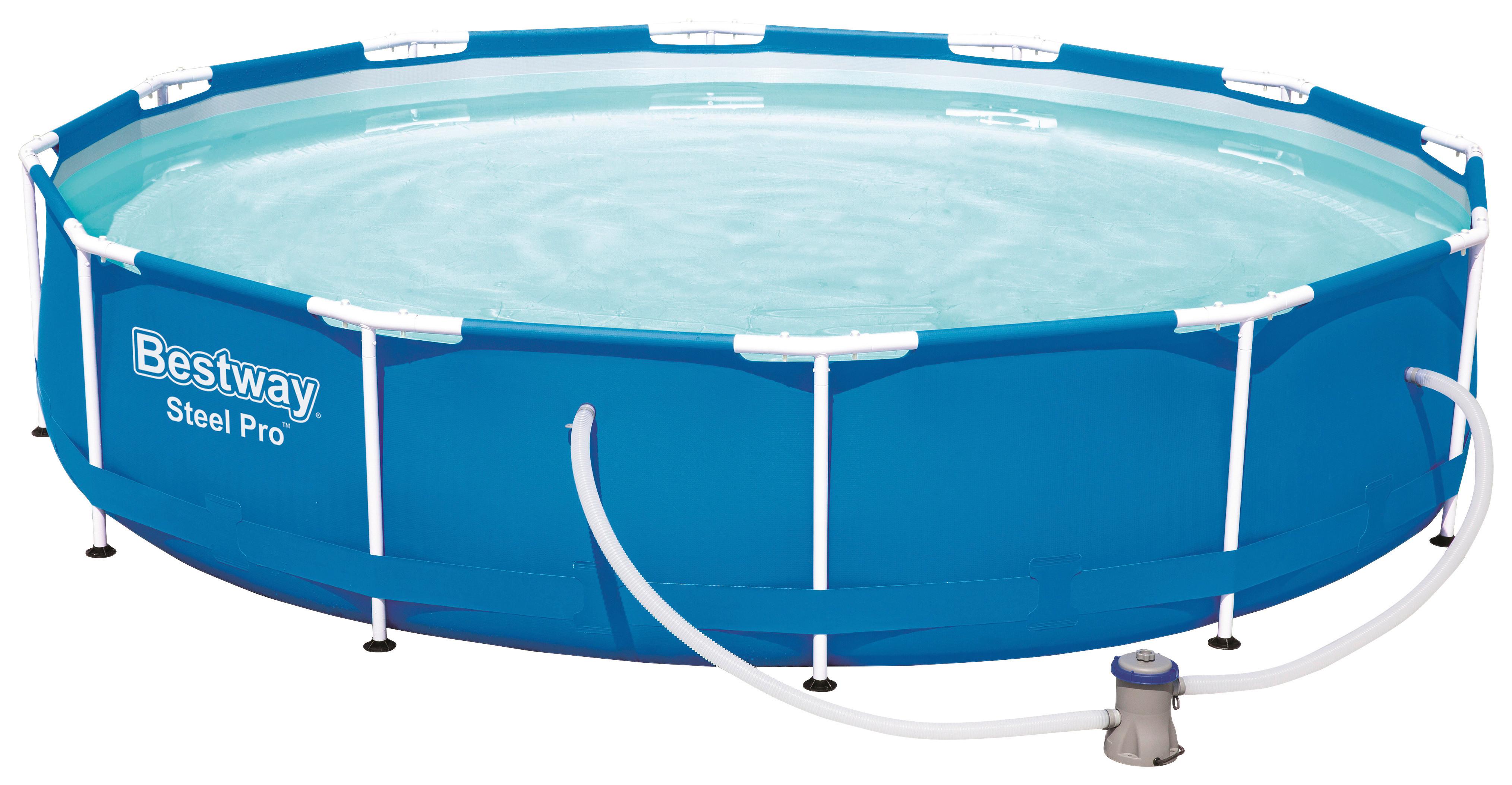 Bazén PATRIC, Šírka/výška: 366/76 cm - bílá/modrá, kov/plast (366/76cm) - Bestway