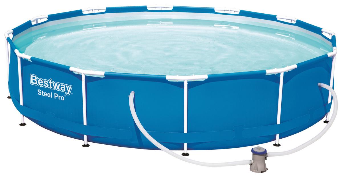 Bazén PATRIC, Šírka/výška: 366/76 cm - modrá/biela, kov/plast (366/76cm) - Bestway